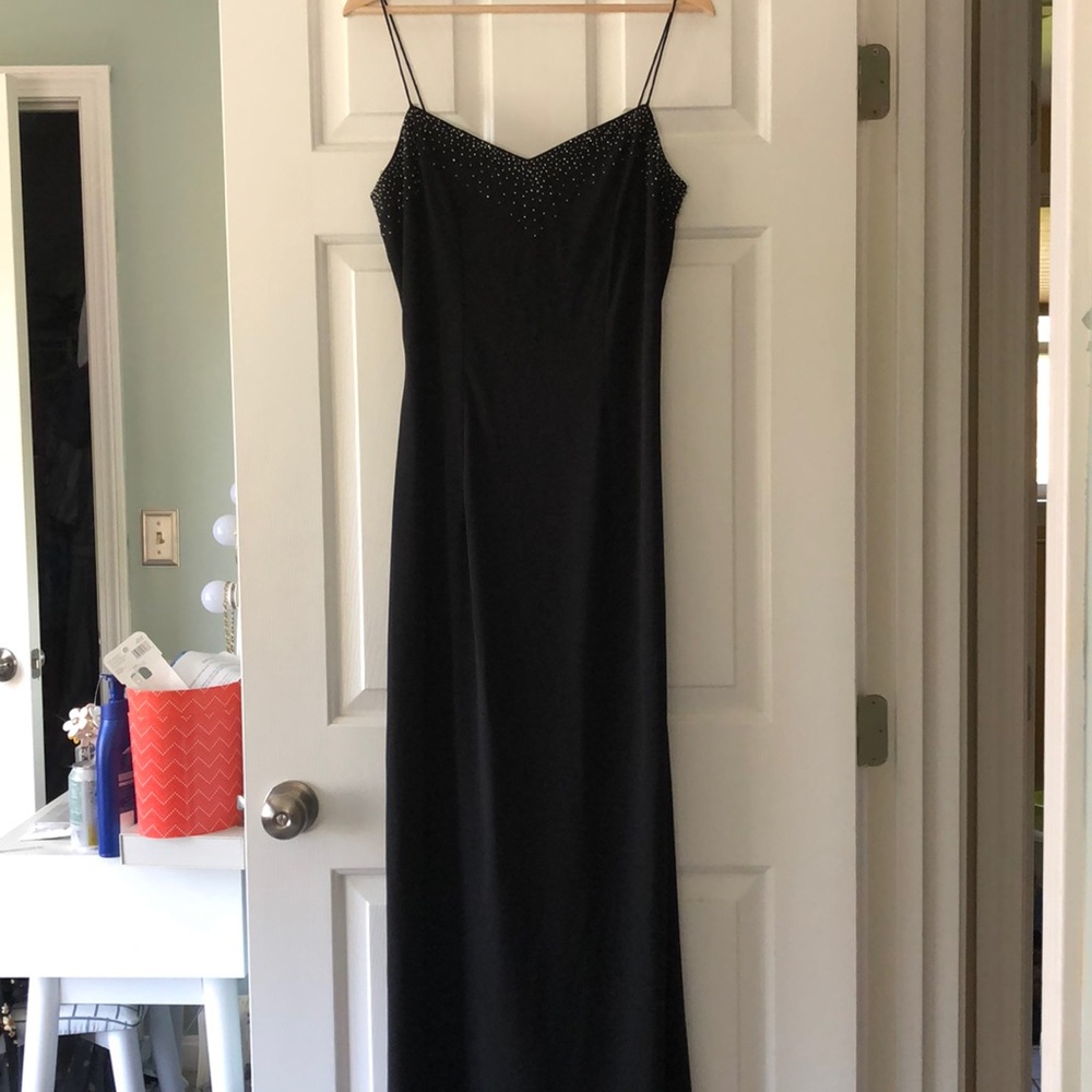 Black sequin evening gown